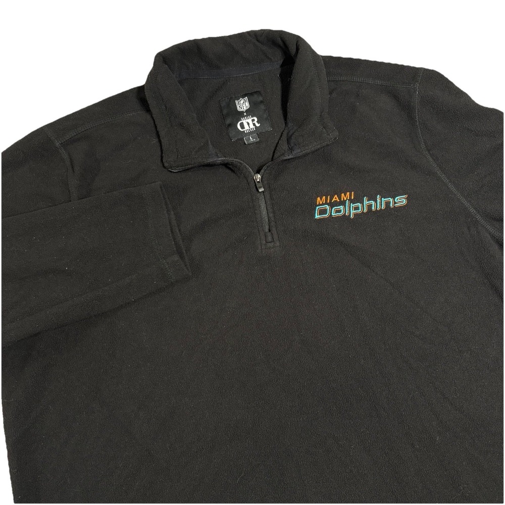 NFL x Darius Rucker Miami Dolphins‎ 1/4 Zip Fleece Pullover Mens Large Black